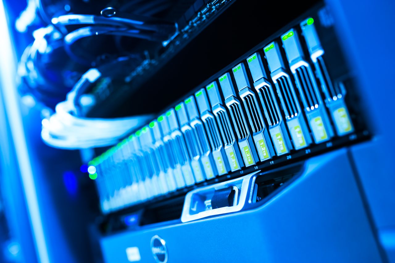 Crafting Captivating Headlines: Your awesome post title goes here A detailed view of a blue lit computer server rack in a data center showcasing technology and hardware.